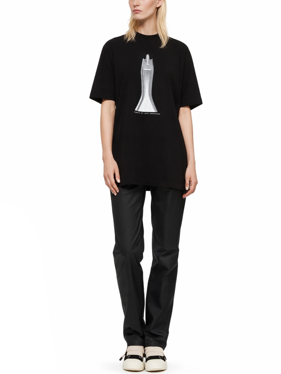 Rick Owens DRKSHDW Jumbo Ss Silver Graphic T-Shirt Zwart
