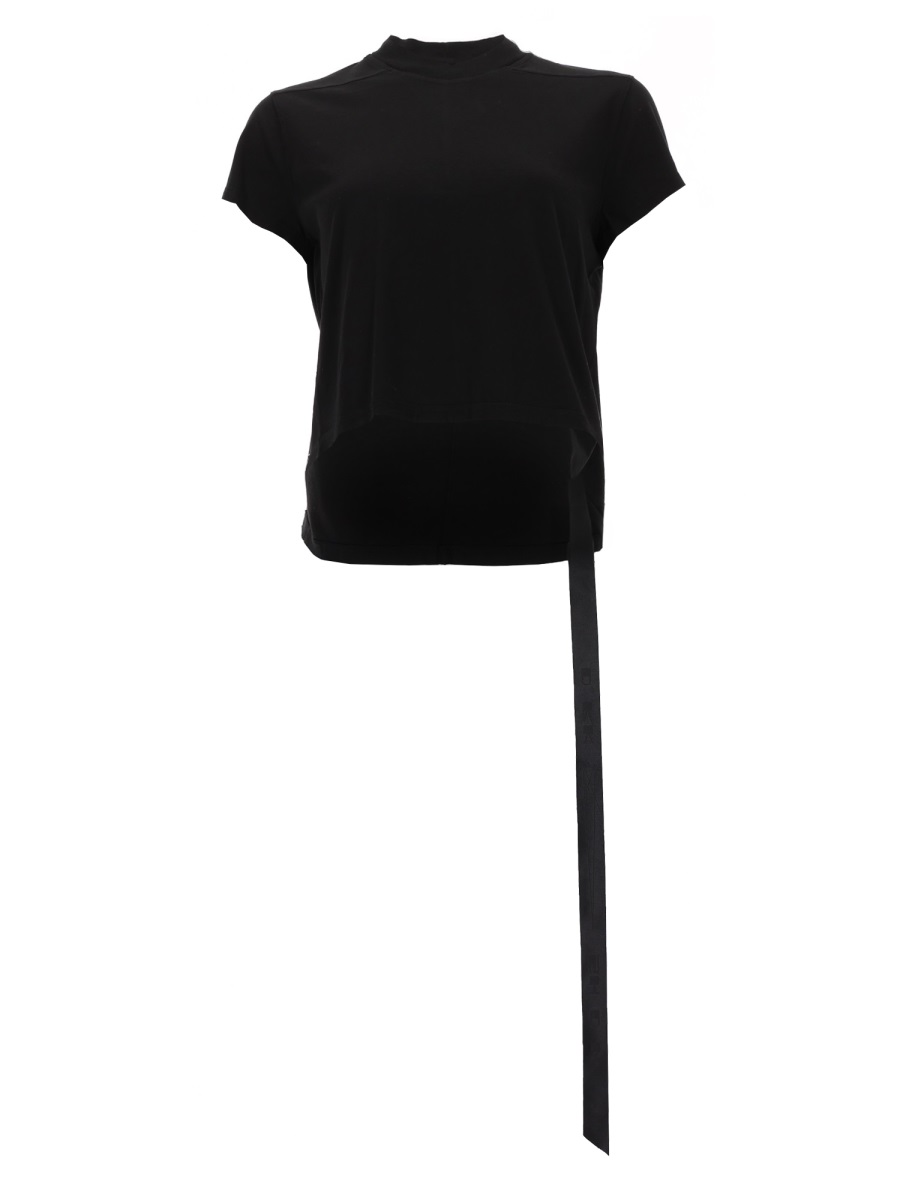 Rick Owens DRKSHDW Cropped Small Level T Cotton T-Shirt Zwart