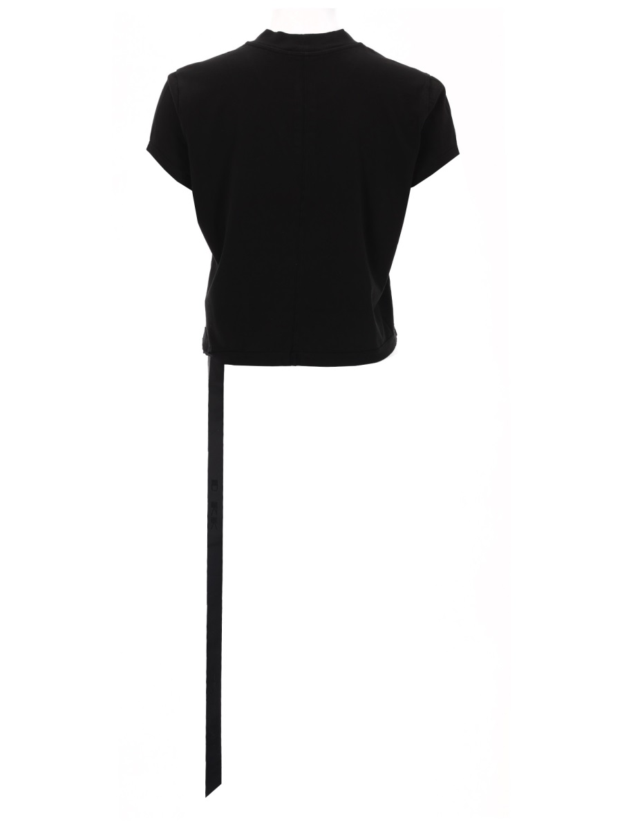 Rick Owens DRKSHDW Cropped Small Level T Cotton T-Shirt Zwart