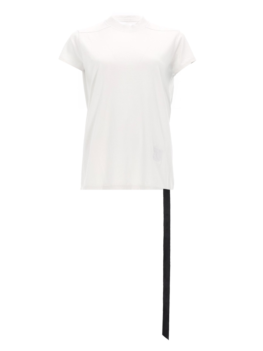 Rick Owens DRKSHDW Small Level T Asymmetrical Strap Cotton T-Shirt Wit