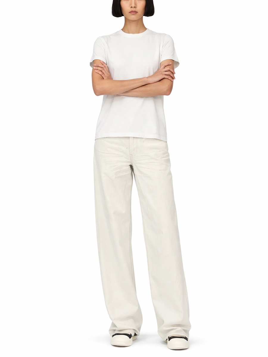Rick Owens DRKSHDW Small Level T Asymmetrical Strap Cotton T-Shirt Wit