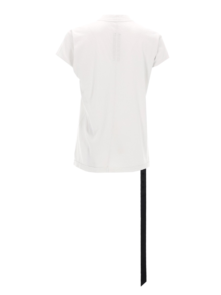 Rick Owens DRKSHDW Small Level T Asymmetrical Strap Cotton T-Shirt Wit