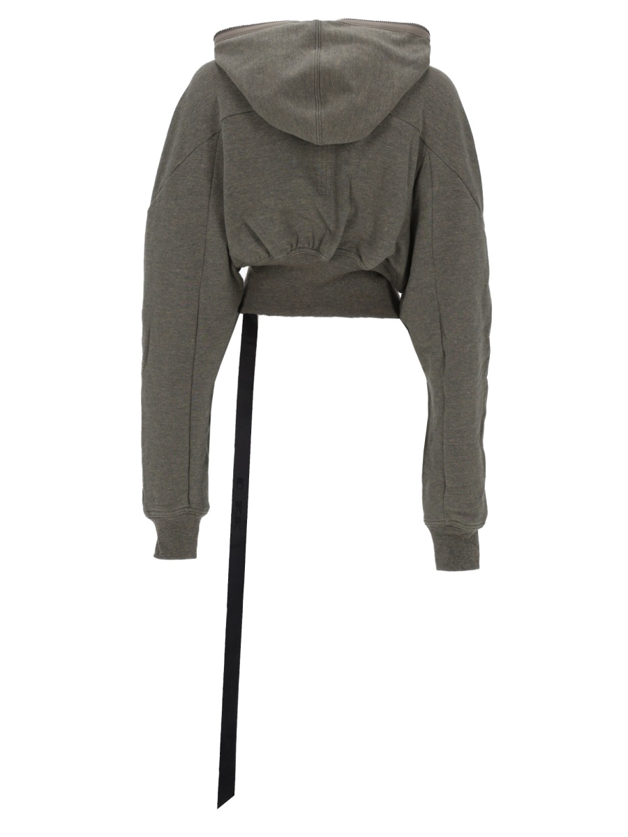 Rick Owens DRKSHDW Gimp Collage Cropped Front-Zip Cotton-Blend Sweatshirt Grijs