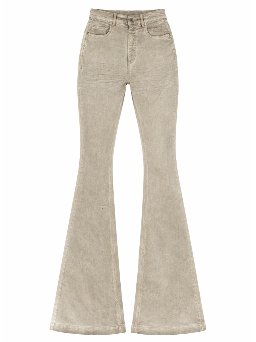 Rick Owens DRKSHDW Bolan High-Waisted Cotton Bootcut Jeans Neutraal