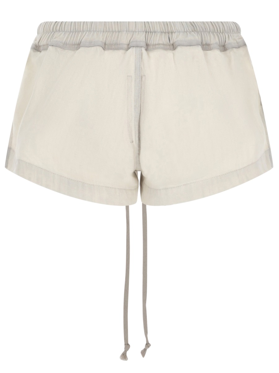 Rick Owens DRKSHDW Minimalistic Cotton Drawstring Shorts Neutraal