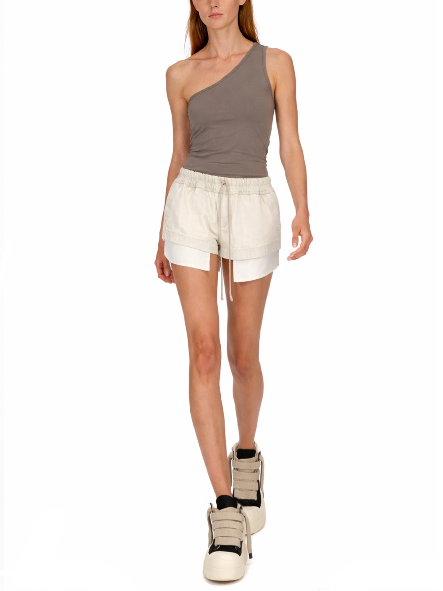Rick Owens DRKSHDW Minimalistic Cotton Drawstring Shorts Neutraal