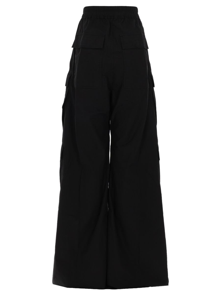 Rick Owens DRKSHDW Black Wide-Leg Side Snap Button Cargo Trousers Zwart