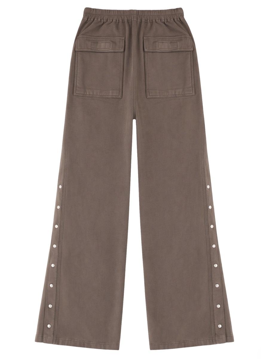 Rick Owens DRKSHDW Neutrals Side Snap Button Elastic Waistband Sweatpants Grijs
