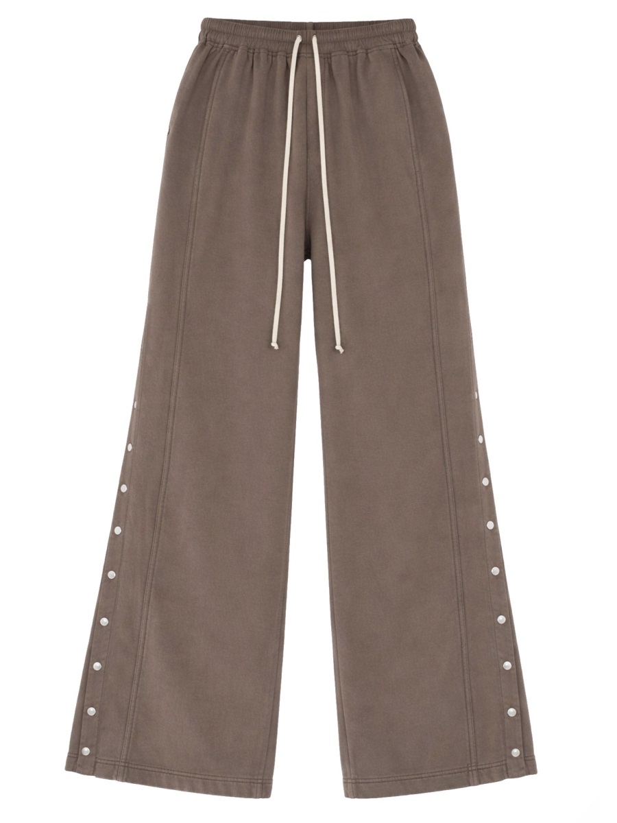 Rick Owens DRKSHDW Neutrals Side Snap Button Elastic Waistband Sweatpants Grijs