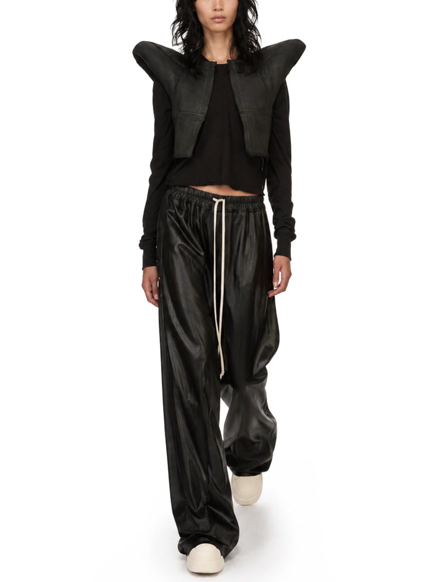 Rick Owens DRKSHDW Wide Pusher Acetate Snap Button Pants Zwart