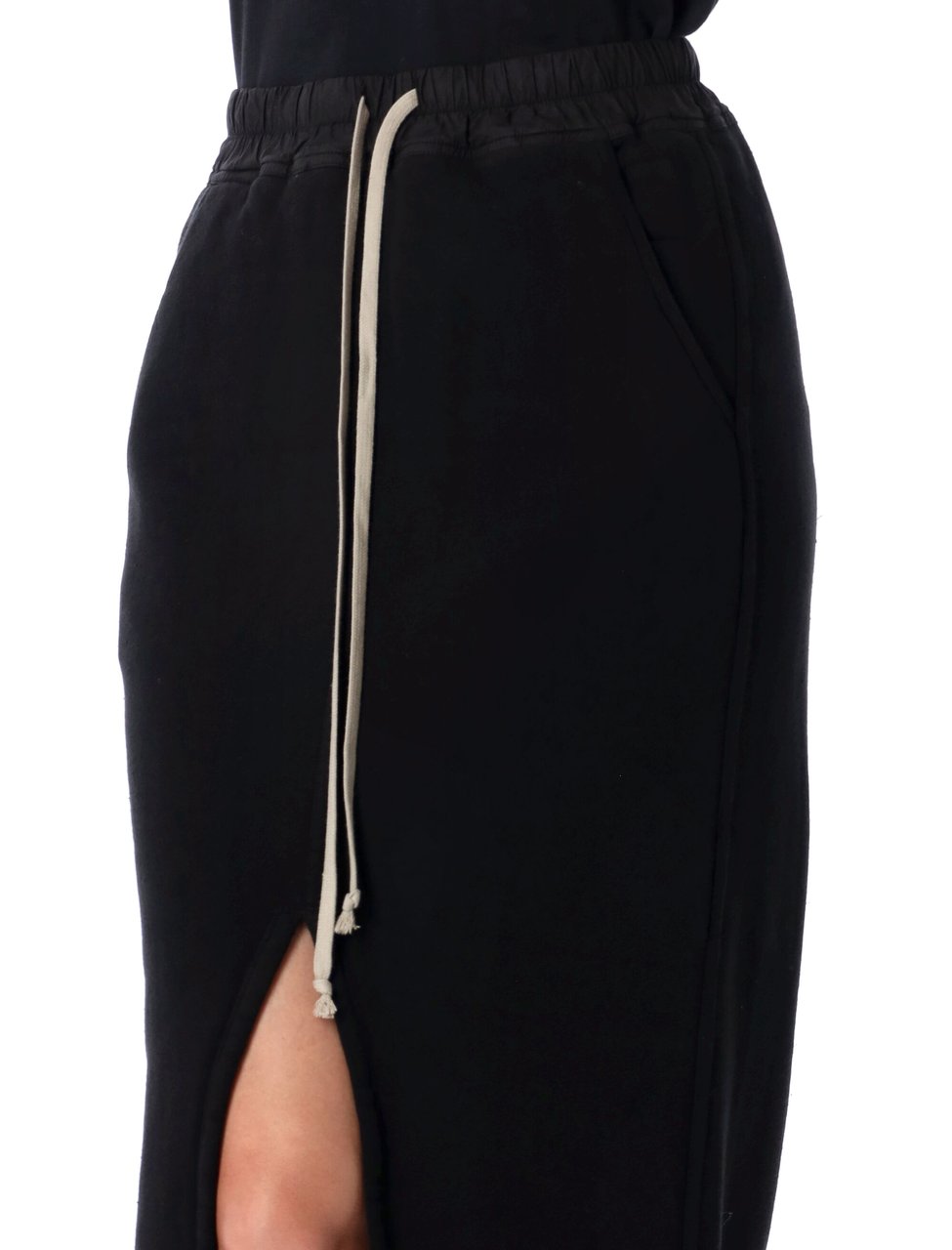 Rick Owens DRKSHDW Phleg Pillar Long Front Slit Skirt Zwart