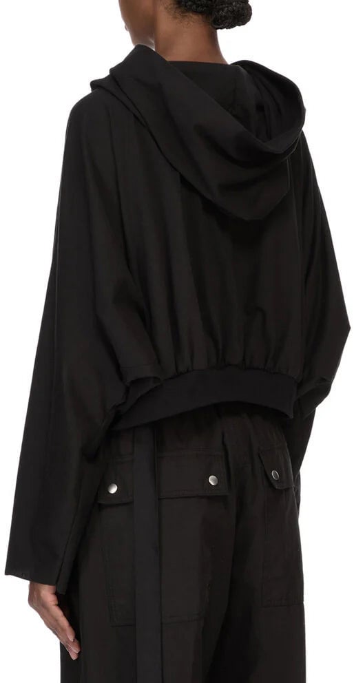 Rick Owens DRKSHDW Cropped Hooded Top Black Divers