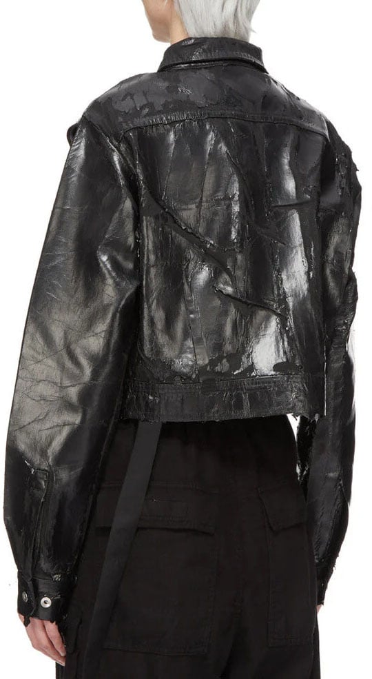 Rick Owens DRKSHDW CAPE SLEEVE CROPPED OUTERSHIRT BLACK Divers