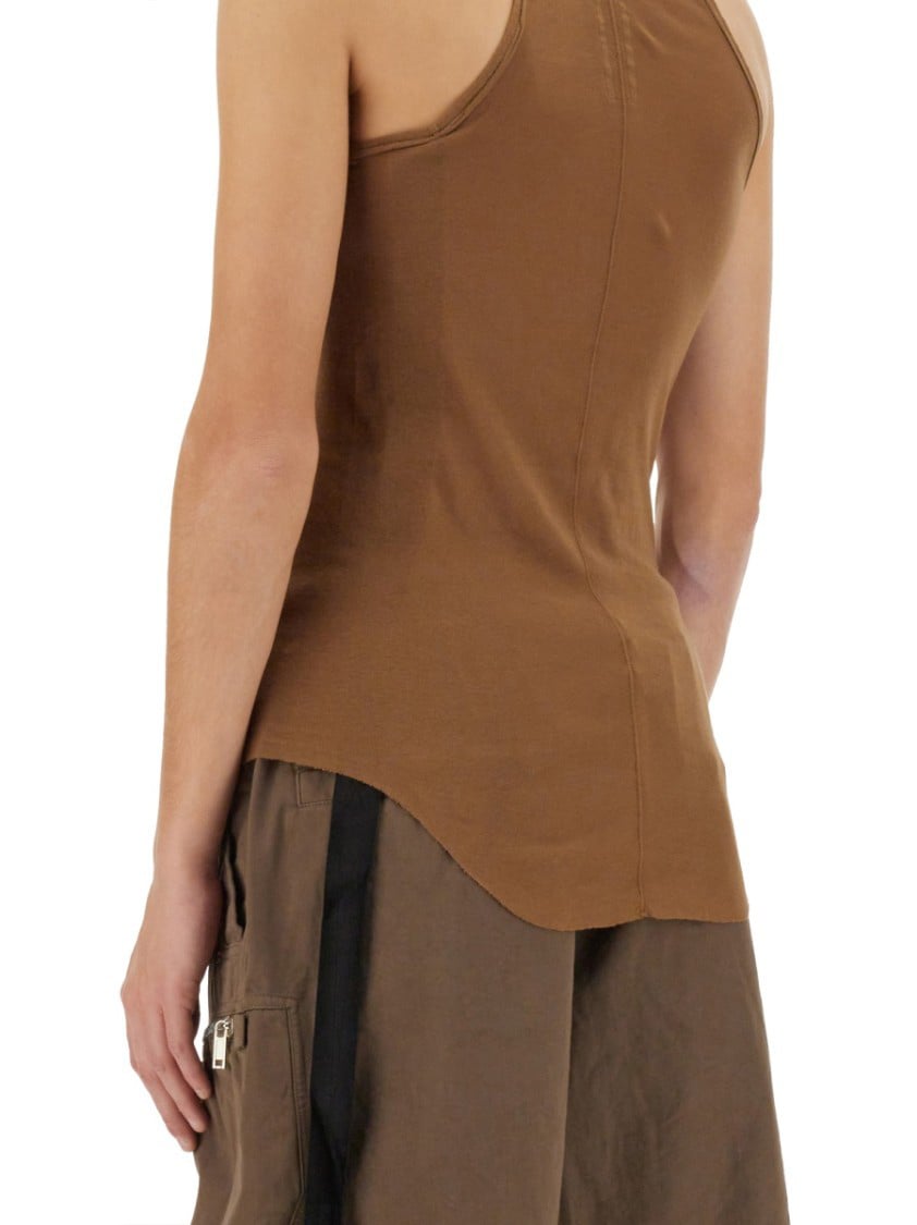 Rick Owens DRKSHDW Slim-Fit Brown Cotton Tank Top Bruin