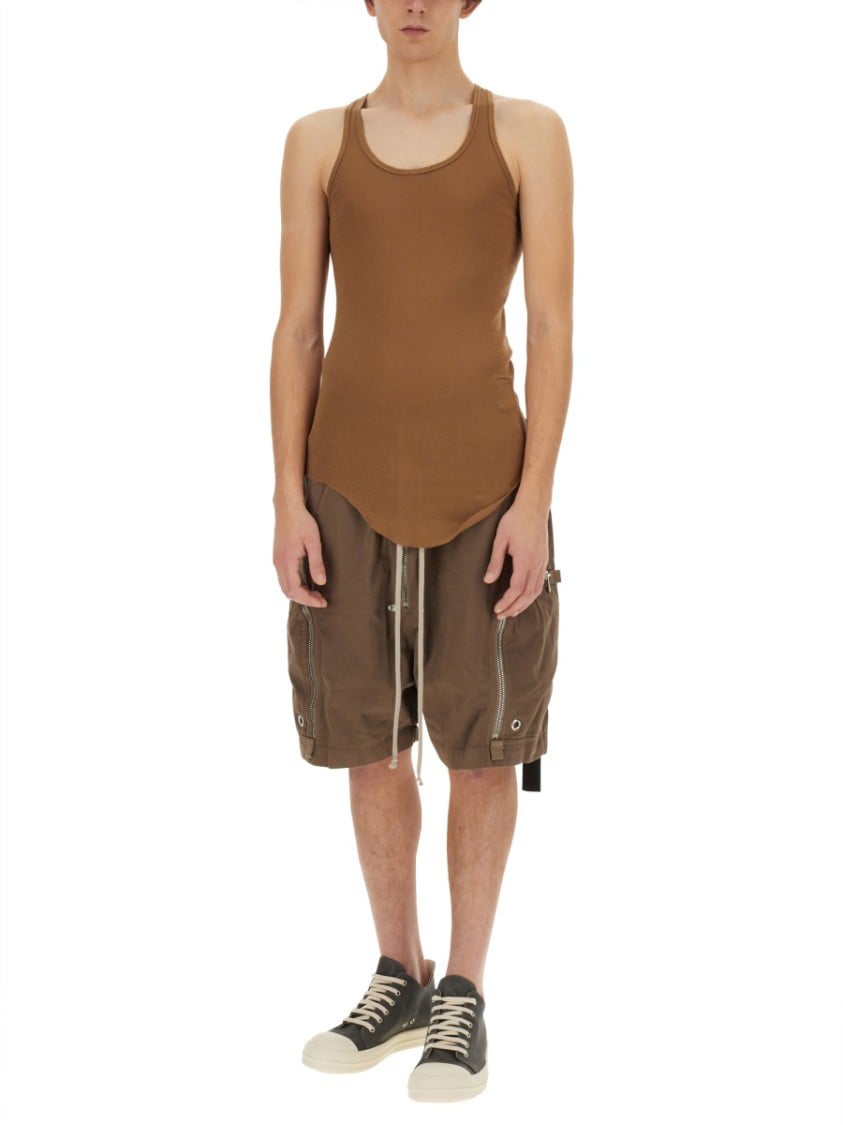 Rick Owens DRKSHDW Slim-Fit Brown Cotton Tank Top Bruin
