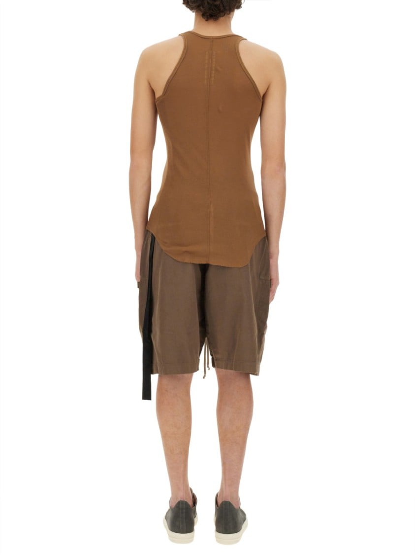 Rick Owens DRKSHDW Slim-Fit Brown Cotton Tank Top Bruin