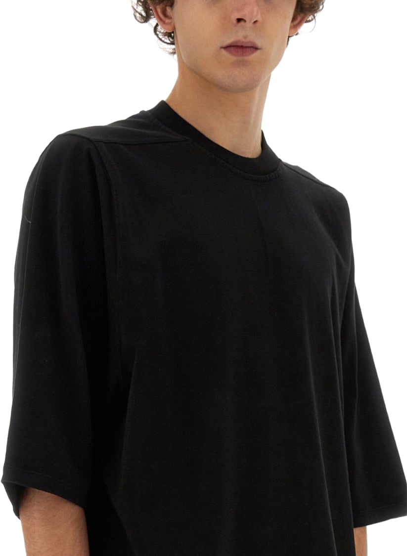 Rick Owens DRKSHDW Oversized Black Cotton T-Shirt With Relaxed Fit Zwart