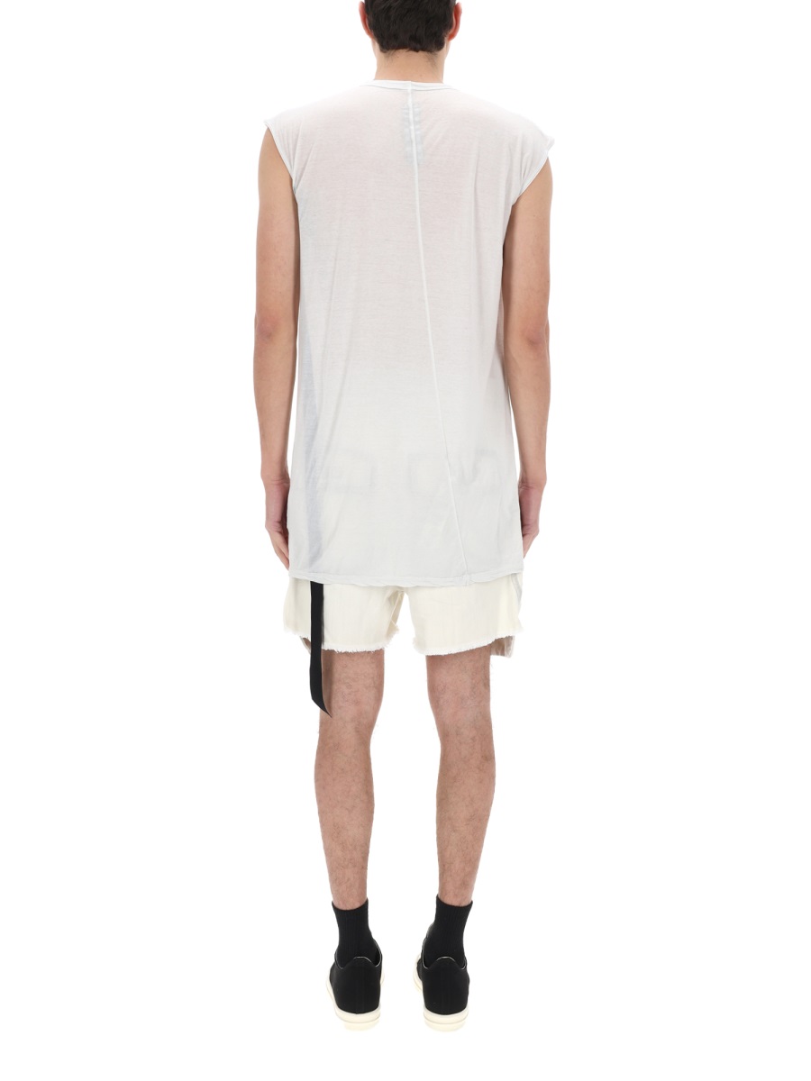 Rick Owens DRKSHDW Neutrals Dylan T Oversized V-Neck T-Shirt Wit
