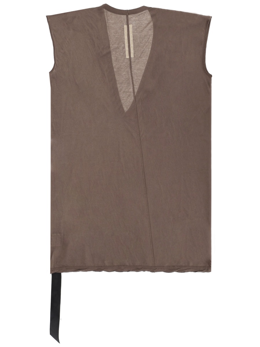 Rick Owens DRKSHDW Dylan T Cotton Loose Boxy Tank Top Grijs
