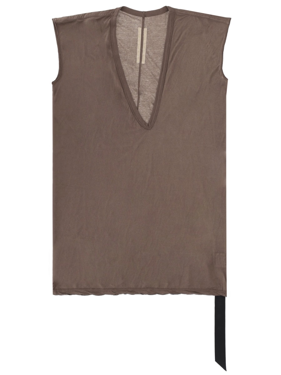Rick Owens DRKSHDW Dylan T Cotton Loose Boxy Tank Top Grijs