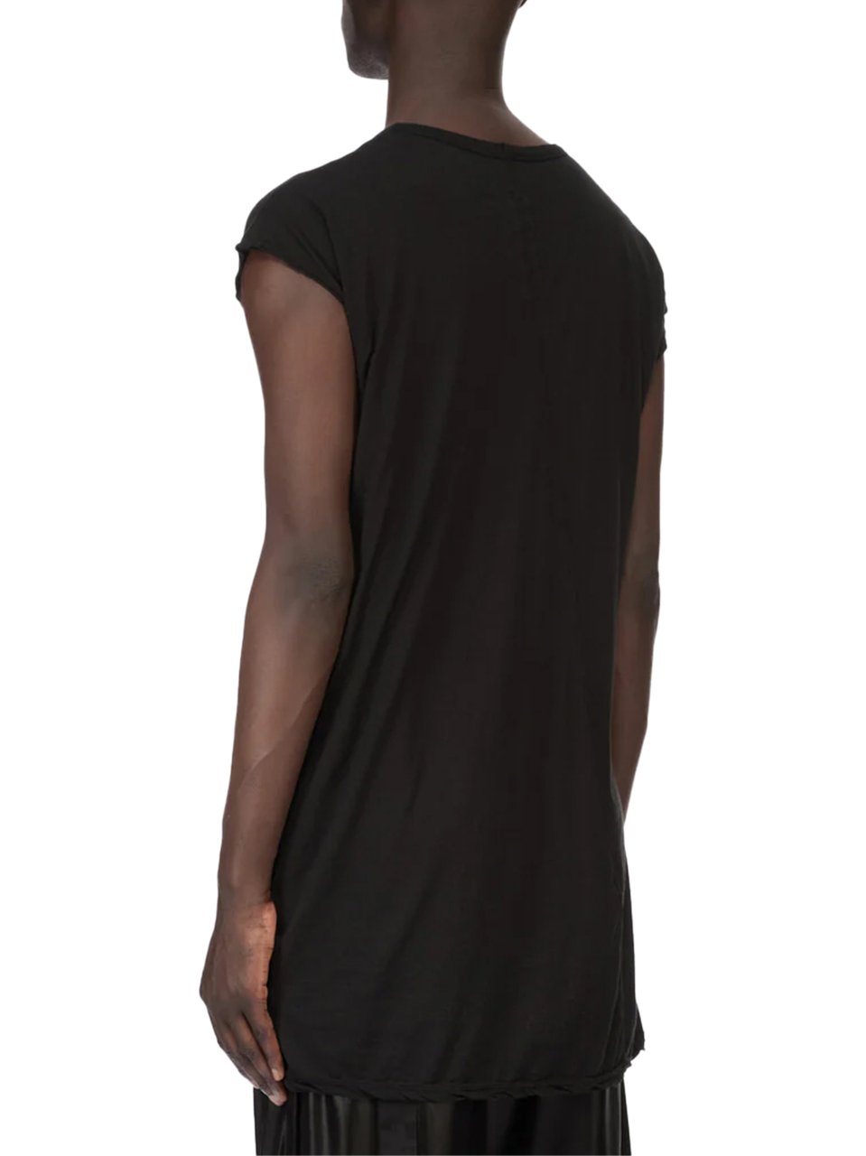 Rick Owens DRKSHDW Loose Black T-Shirt with Deep V-Neckline Zwart