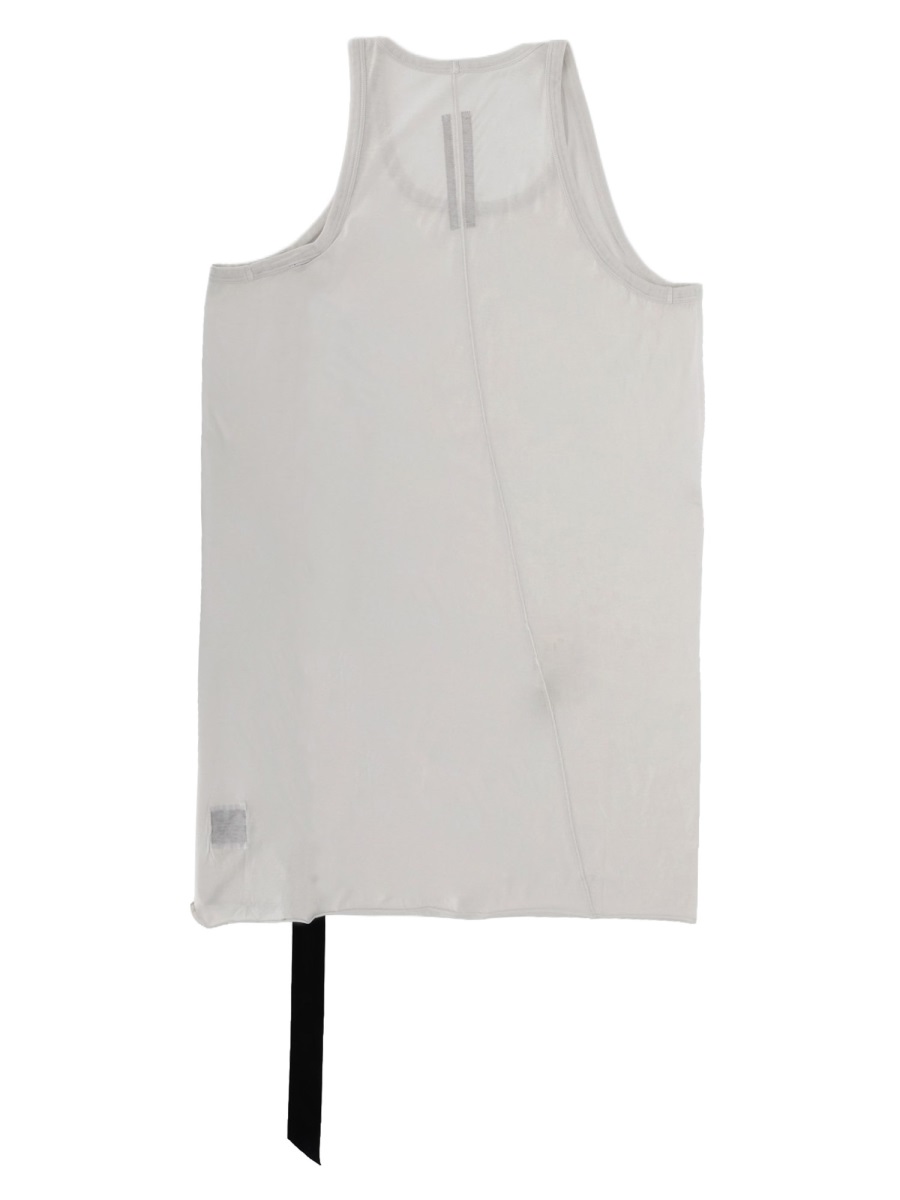 Rick Owens DRKSHDW Extended Length Cotton Striped Tank Top Wit