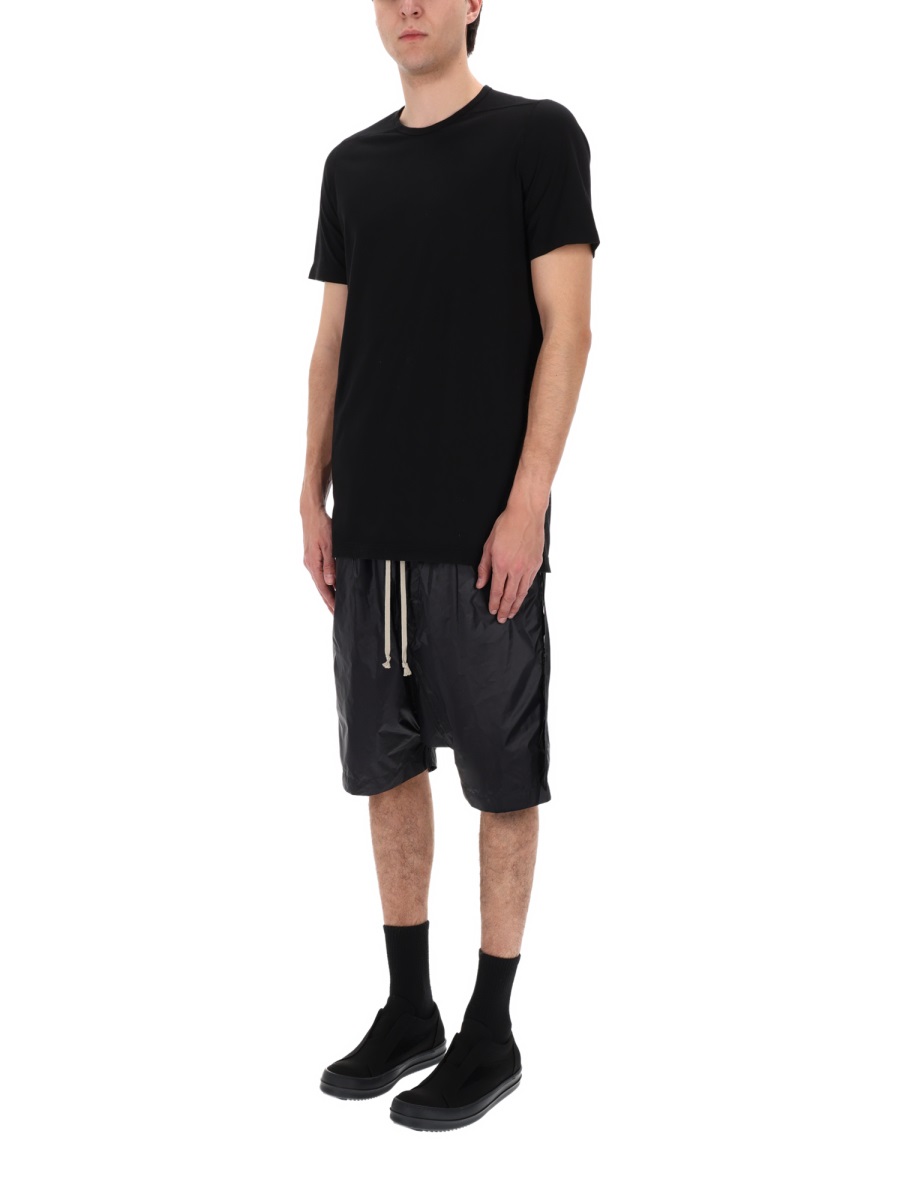 Rick Owens DRKSHDW Minimalist Black Short-Sleeve T-Shirt with Crew Neckline Zwart