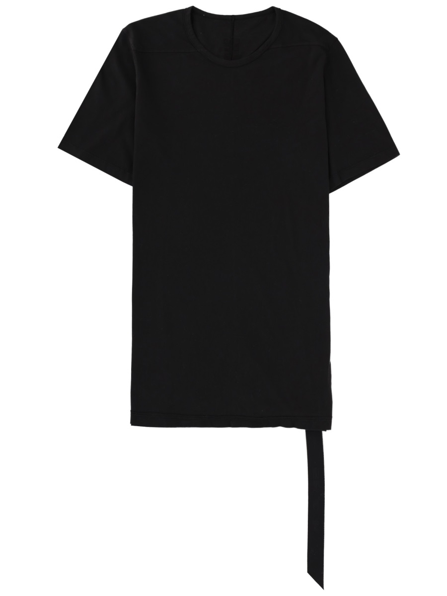 Rick Owens DRKSHDW Minimalist Black Short-Sleeve T-Shirt with Crew Neckline Zwart