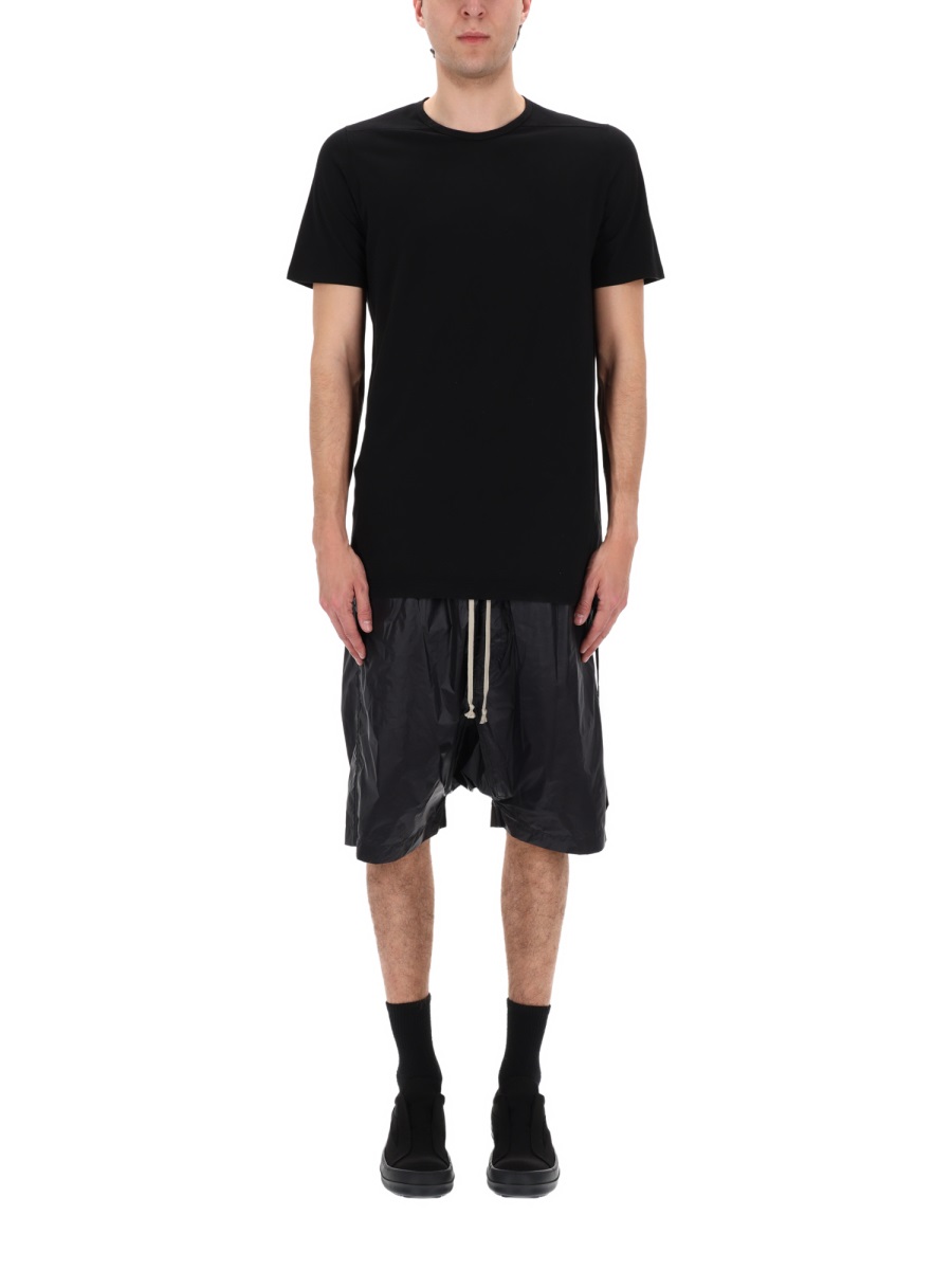 Rick Owens DRKSHDW Minimalist Black Short-Sleeve T-Shirt with Crew Neckline Zwart