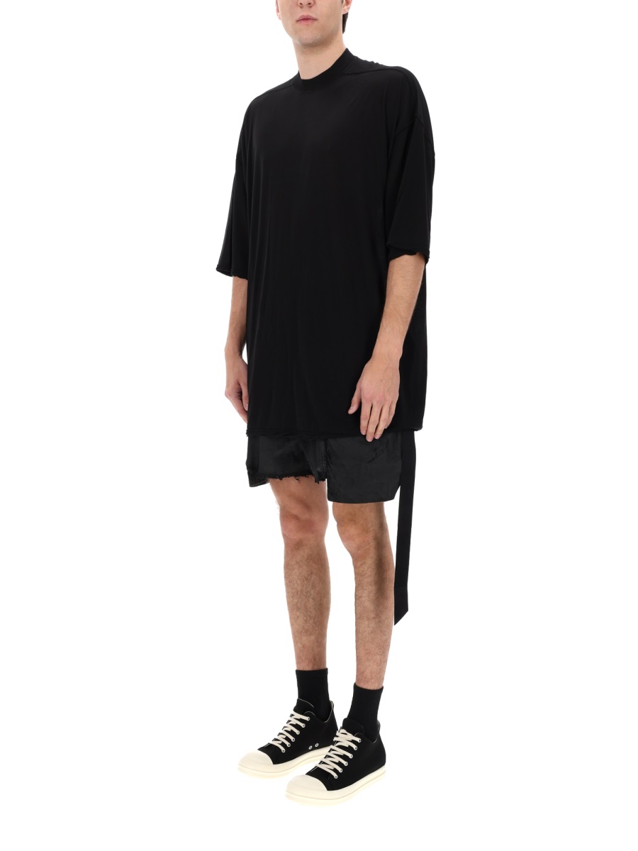 Rick Owens DRKSHDW Black Tommy T Asymmetrical Hem T-Shirt Zwart