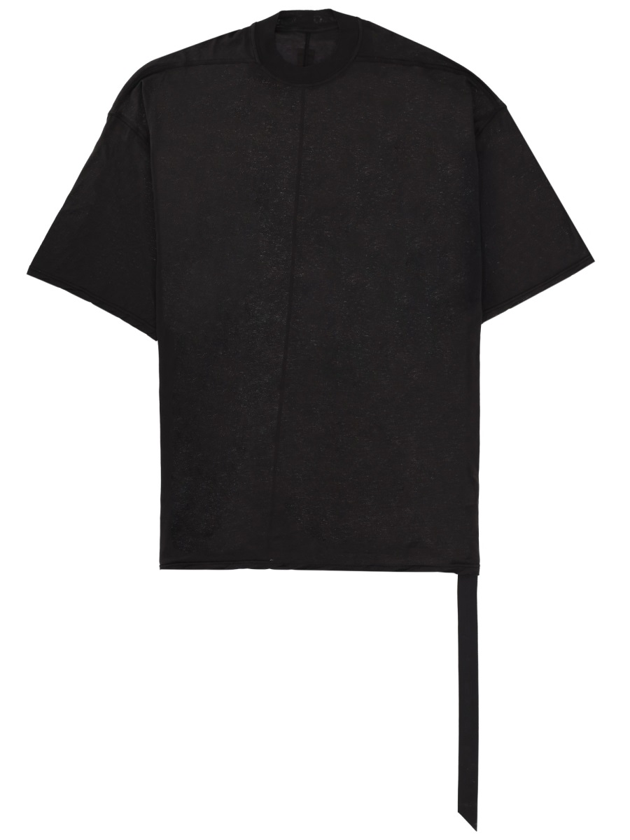 Rick Owens DRKSHDW Black Tommy T Asymmetrical Hem T-Shirt Zwart