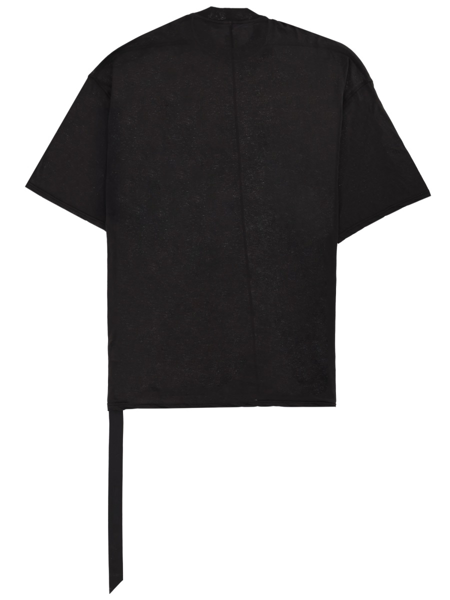 Rick Owens DRKSHDW Black Tommy T Asymmetrical Hem T-Shirt Zwart