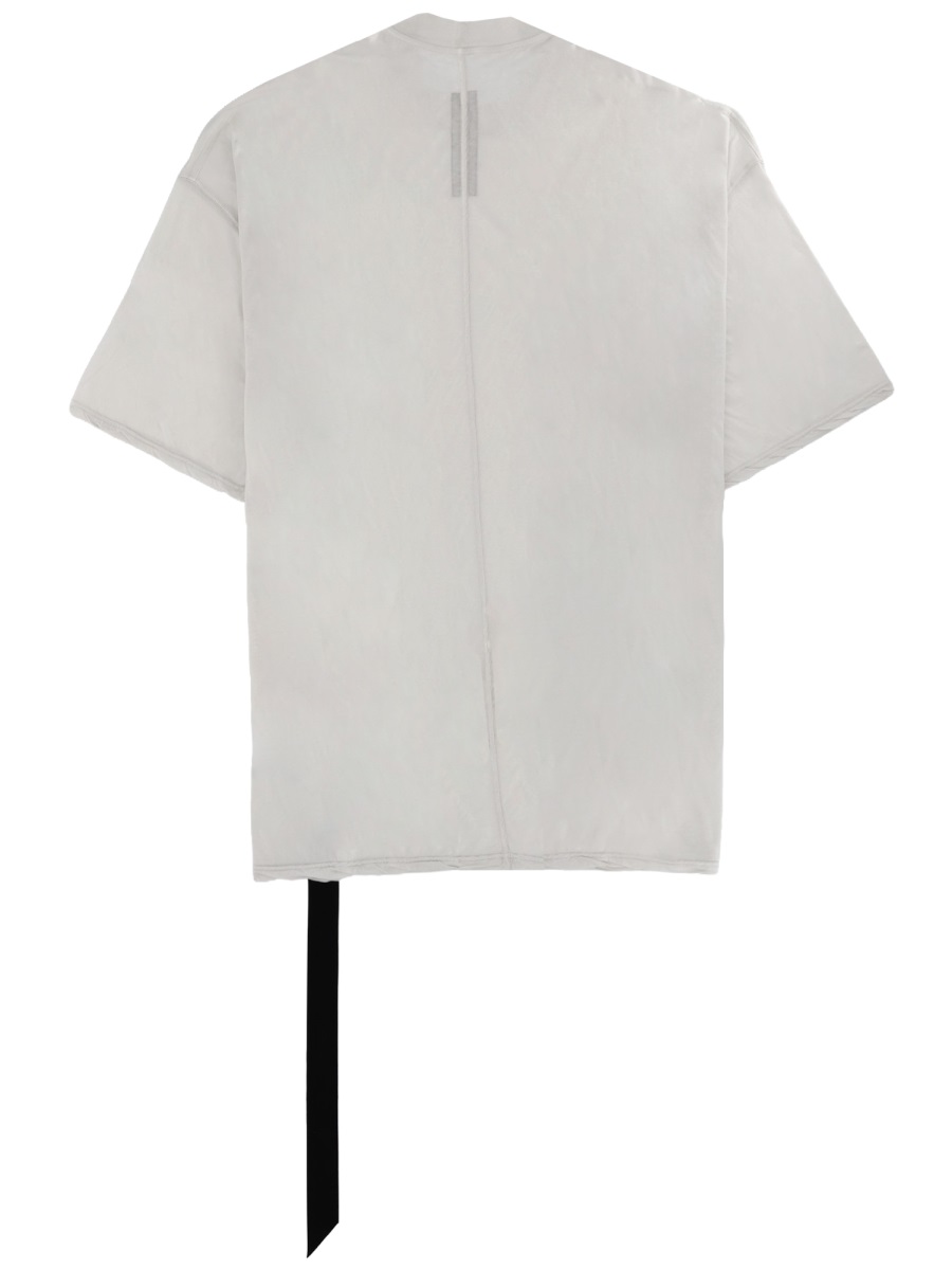 Rick Owens DRKSHDW Tommy T Lightweight Cotton Asymmetrical T-Shirt Wit