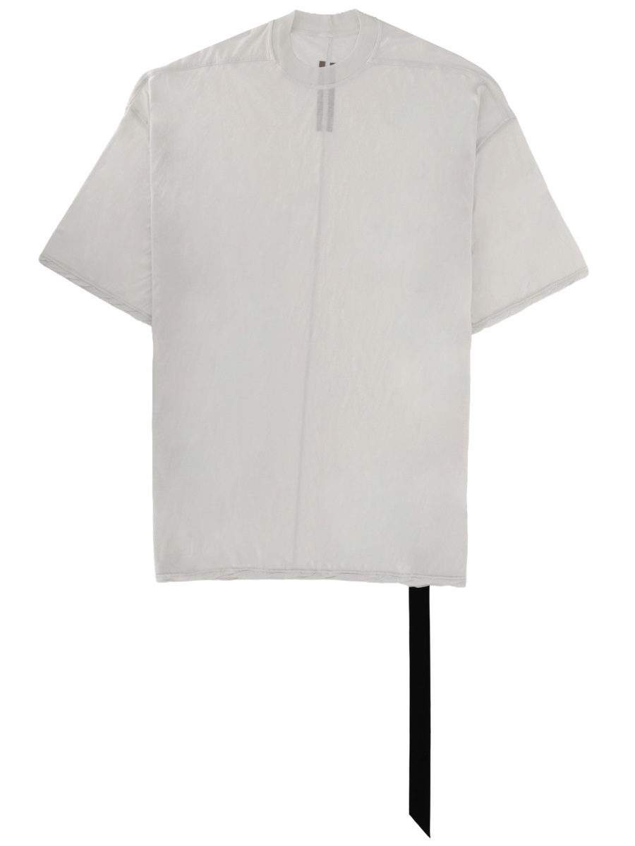 Rick Owens DRKSHDW Tommy T Lightweight Cotton Asymmetrical T-Shirt Wit
