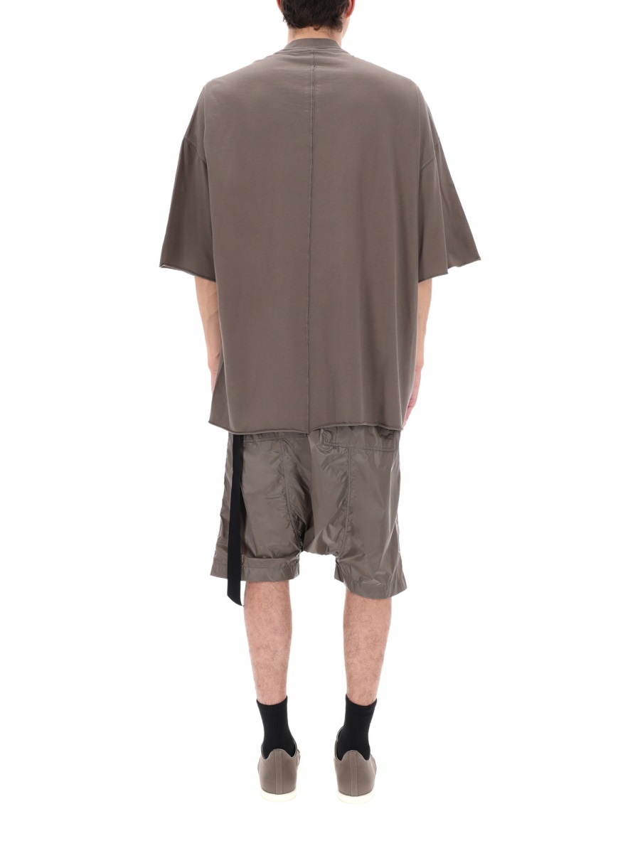 Rick Owens DRKSHDW Tommy T Oversized Cotton Asymmetrical T-Shirt Bruin