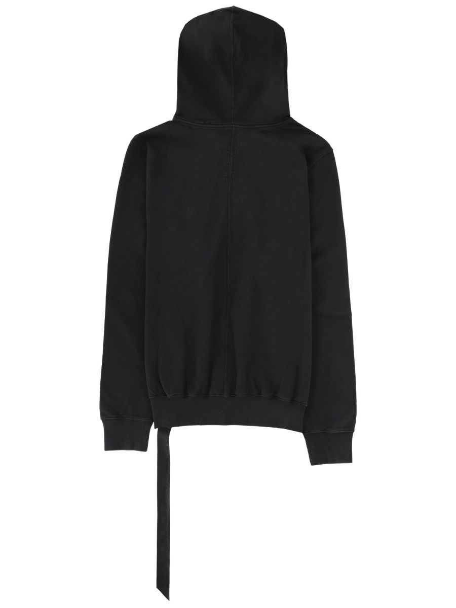 Rick Owens DRKSHDW Oversized Front Graphic Long Strap Cotton Hoodie Zwart