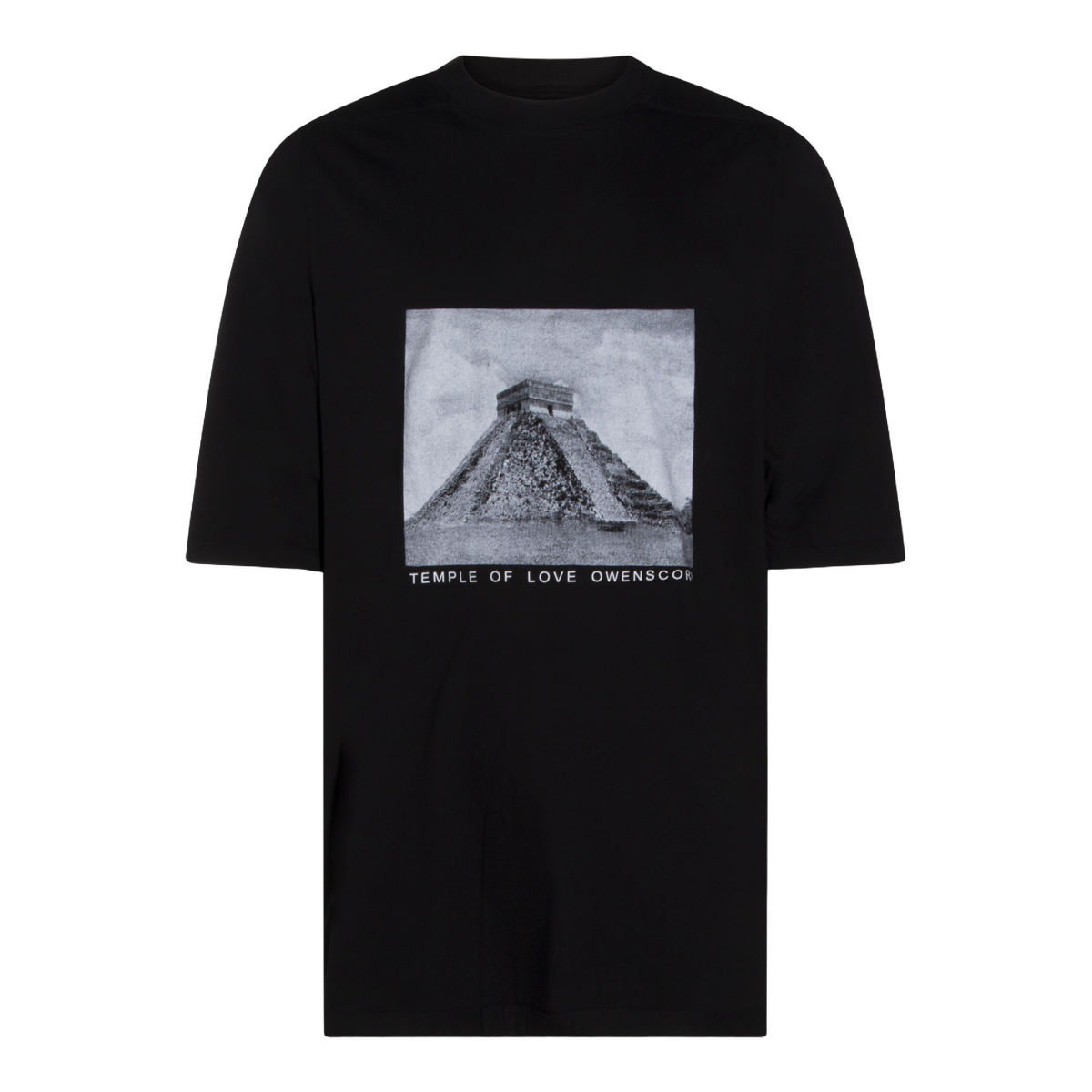 Rick Owens DRKSHDW Monochrome Pyramid Graphic Print Black T-Shirt Zwart