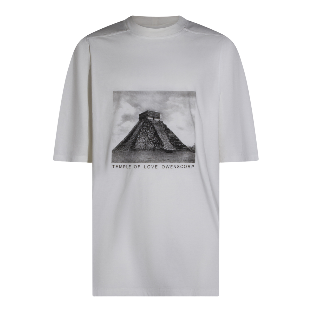 Rick Owens DRKSHDW Monochrome Graphic Print T-Shirt Wit