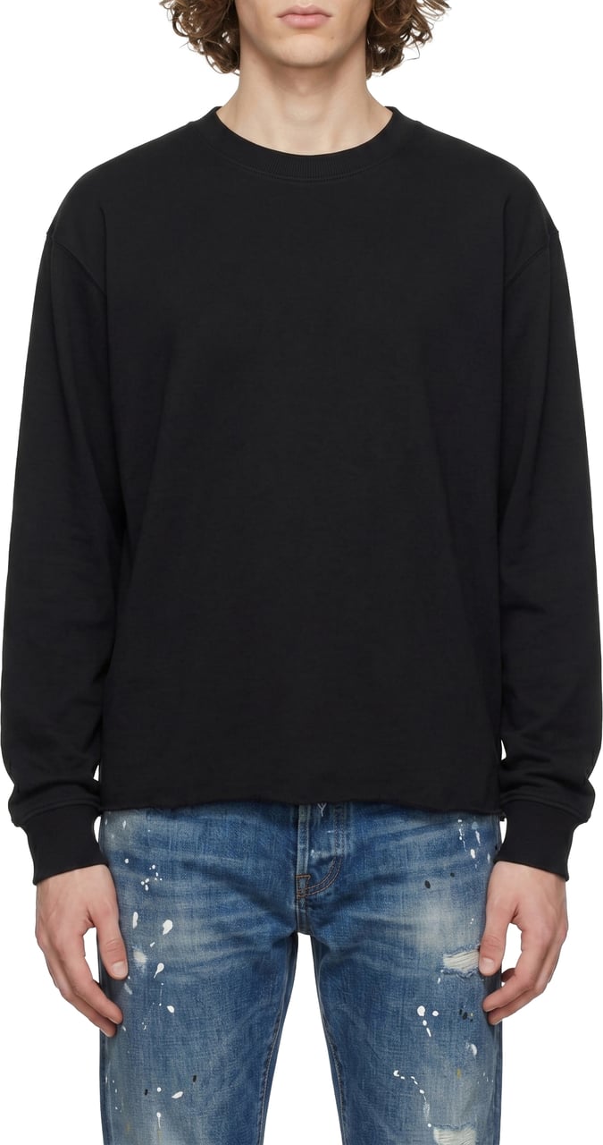 Rick Owens DRKSHDW KNIT T-SHIRT CREWNECK SWEAT BLACK Divers