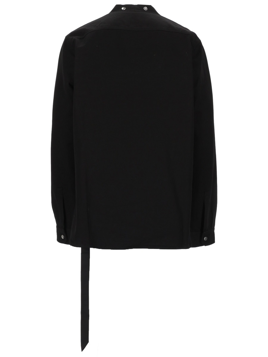 Rick Owens DRKSHDW Black Larry Extended Strap Cotton Shirt Zwart