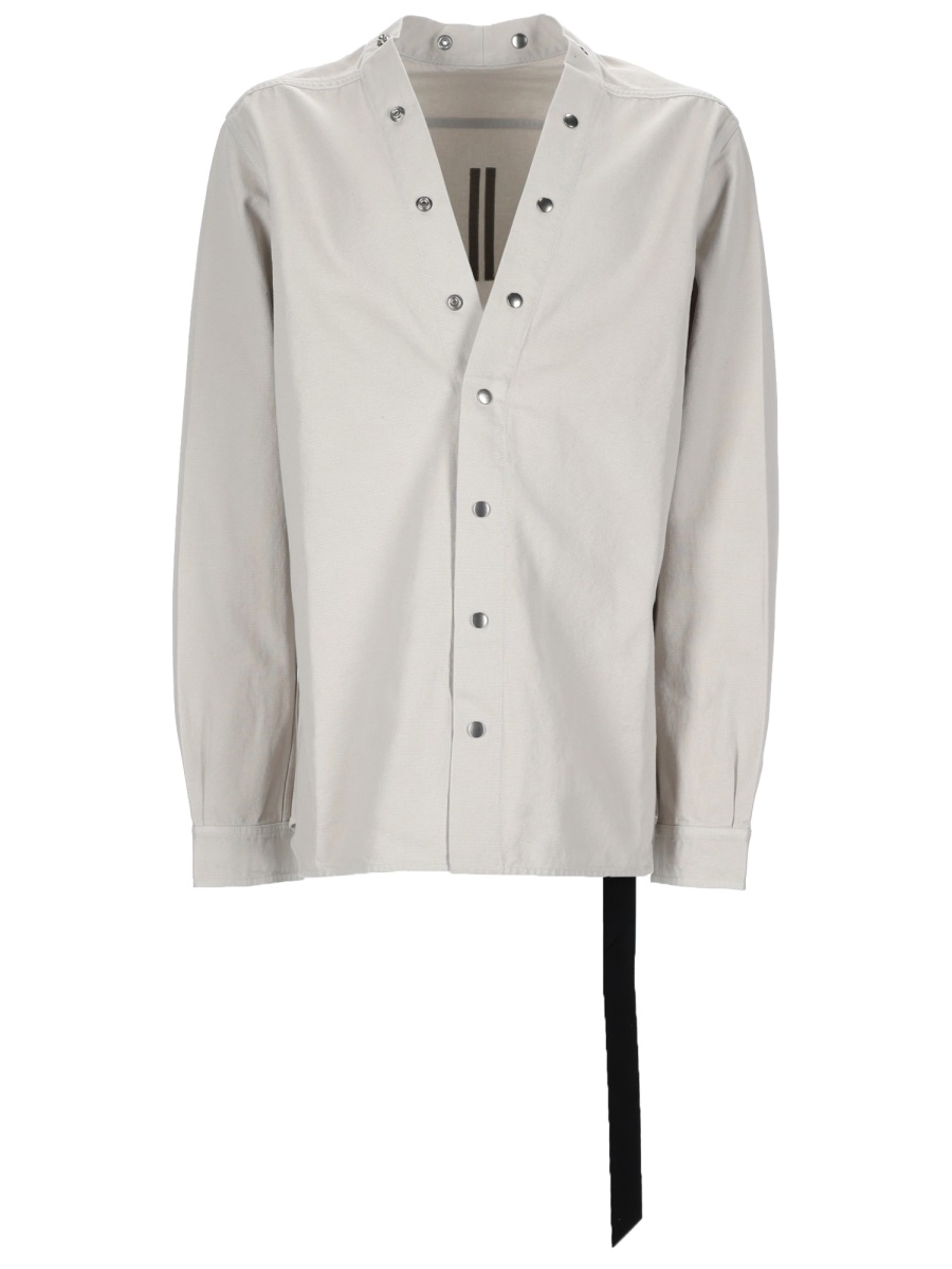 Rick Owens DRKSHDW Larry Cotton V-Neck Strap Shirt Wit