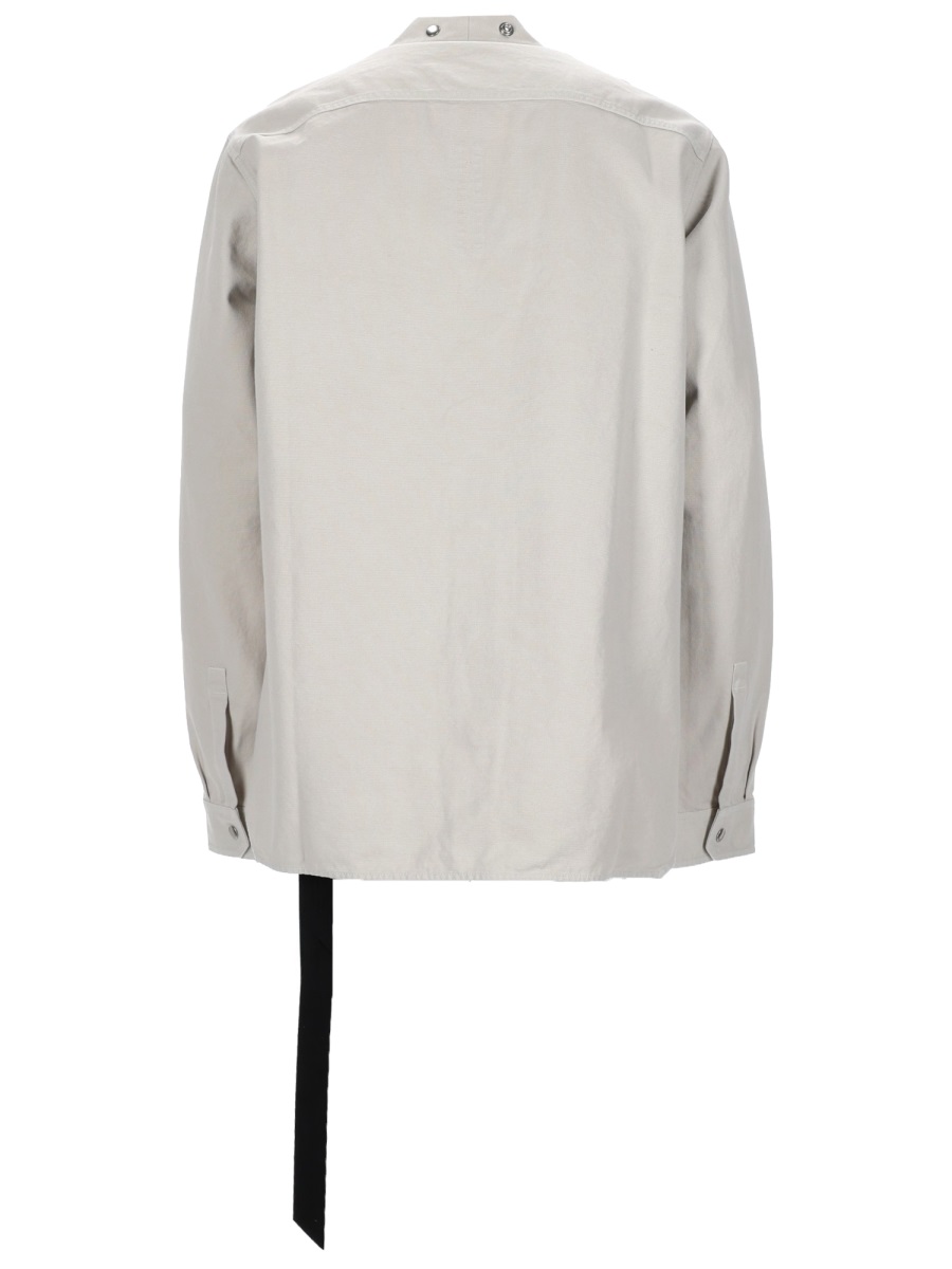 Rick Owens DRKSHDW Larry Cotton V-Neck Strap Shirt Wit