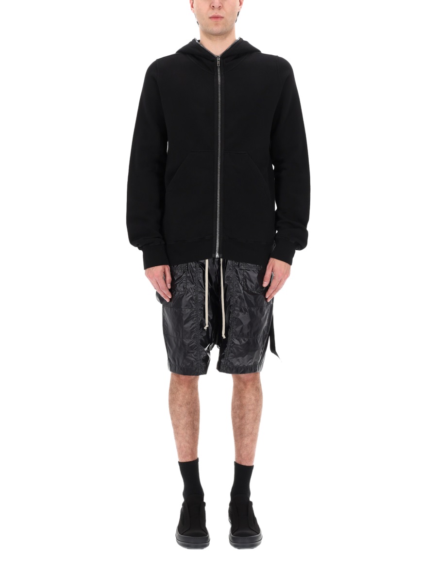 Rick Owens DRKSHDW Gimp Cotton Front Zipper Hoodie Zwart