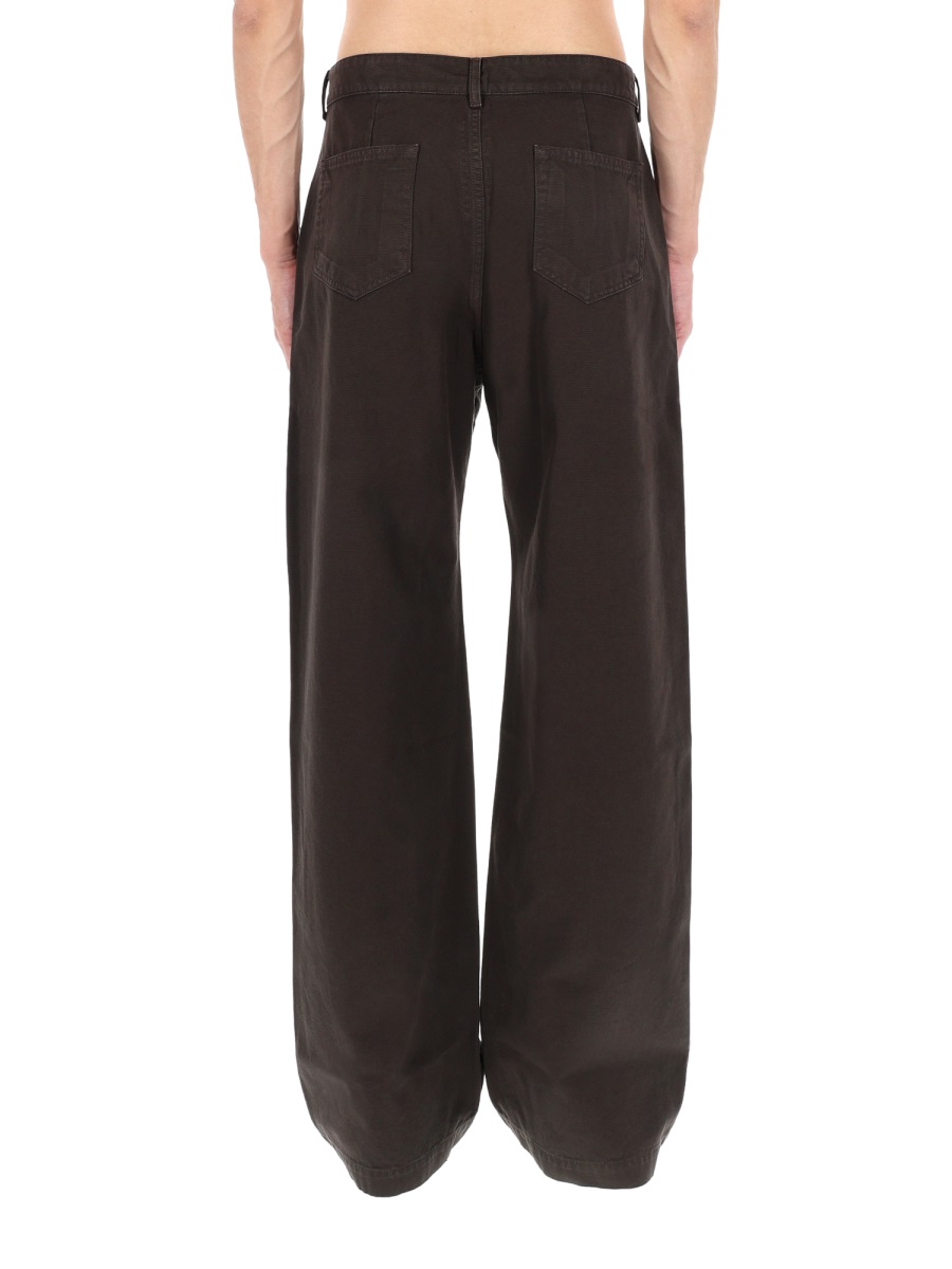 Rick Owens DRKSHDW Deep Brown Geth Wide-Leg Cotton Jeans Zwart