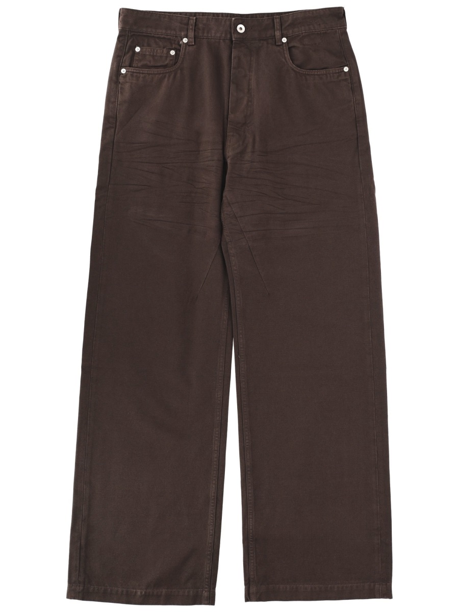 Rick Owens DRKSHDW Deep Brown Geth Wide-Leg Cotton Jeans Zwart