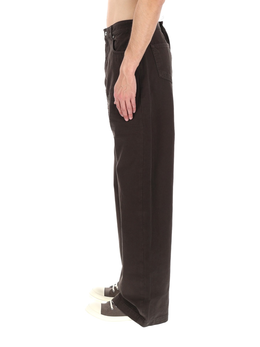 Rick Owens DRKSHDW Deep Brown Geth Wide-Leg Cotton Jeans Zwart