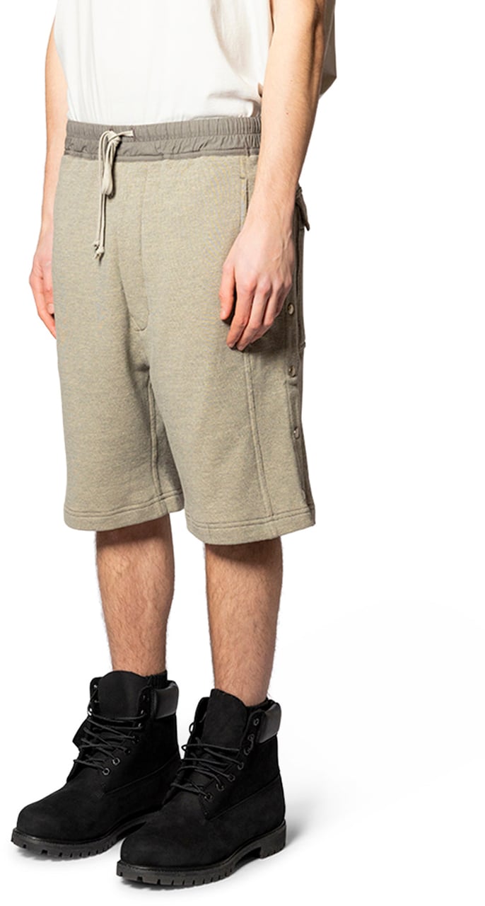 Rick Owens DRKSHDW WIDE PUSHER SHORTS GREY MELANGE Grijs