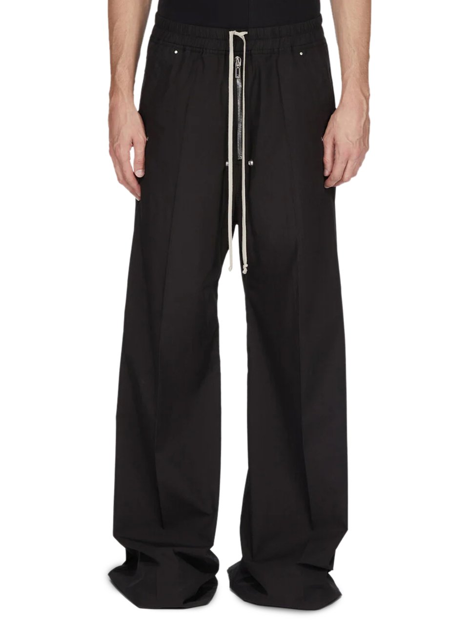 Rick Owens DRKSHDW Wide-Leg Trousers with Elastic Waistband and Drawstring Zwart