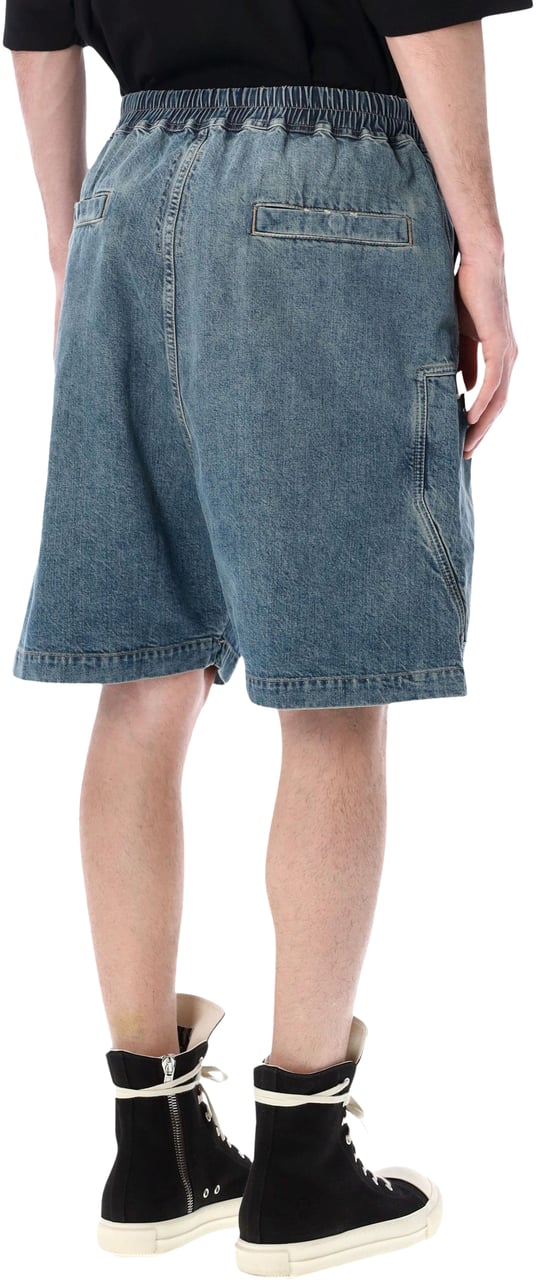 Rick Owens DRKSHDW Rick Owens DRKSHDW indigo denim Bauhaus Pods Cargo Shorts Blauw
