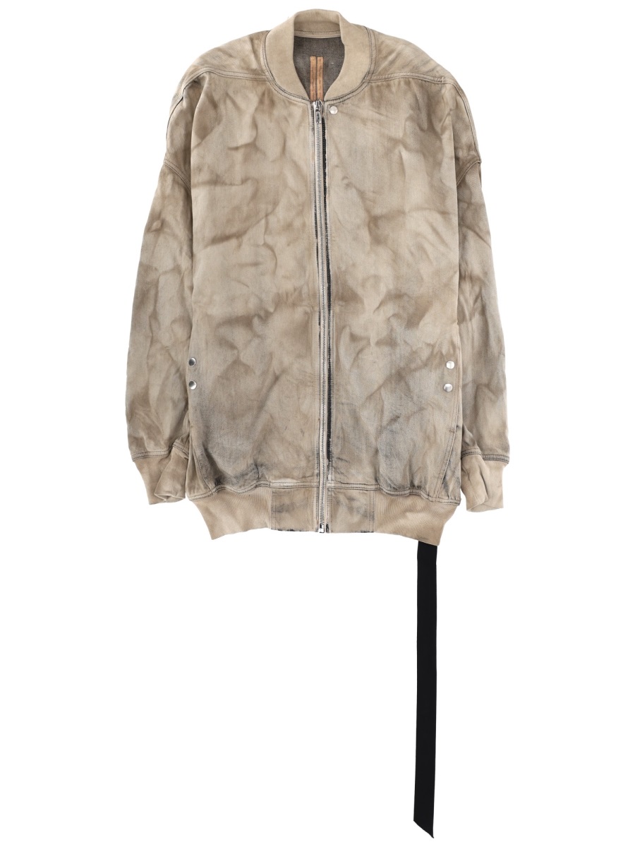 Rick Owens DRKSHDW Jumbo Flight Washed Distressed Bomber Jacket Roze